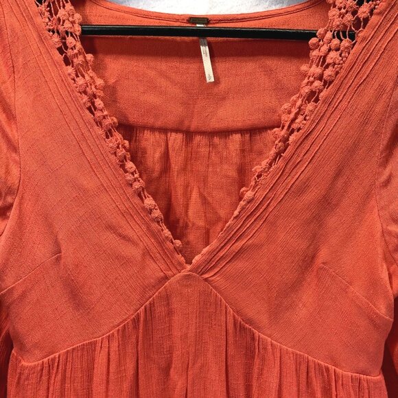 Free People Gentle Dreamer Dress Womens S Burnt Orange Open Back Lined Boho - Picture 13 of 16